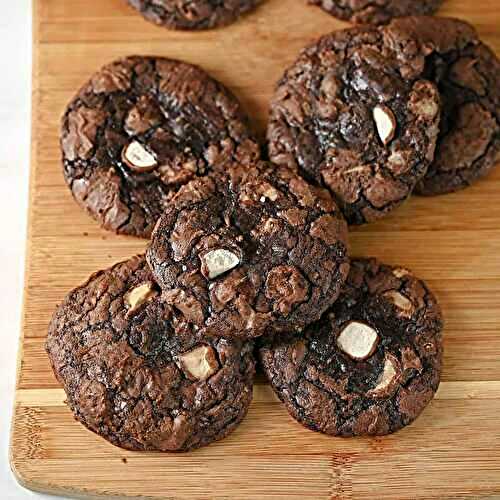 Chocolate Malted Milk Ball Cookies with Brownie Mix