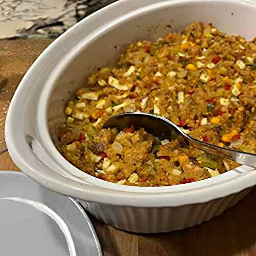 Cornbread Dressing with Boiled Eggs