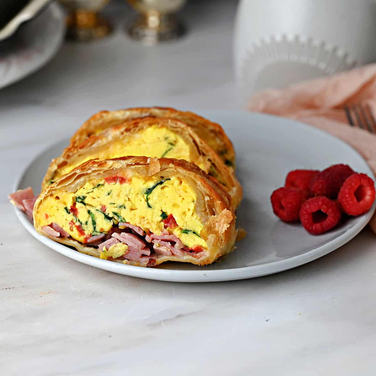Breakfast Egg Bake with Braided Puff Pastry