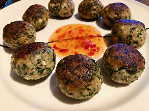 Chicken spinach balls with feta