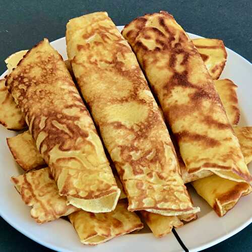 Delicious dessert crepes with pudding