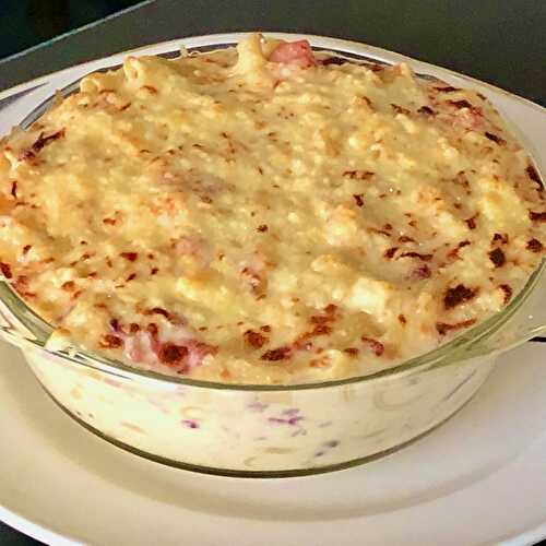 Grilled ham and cheese pasta