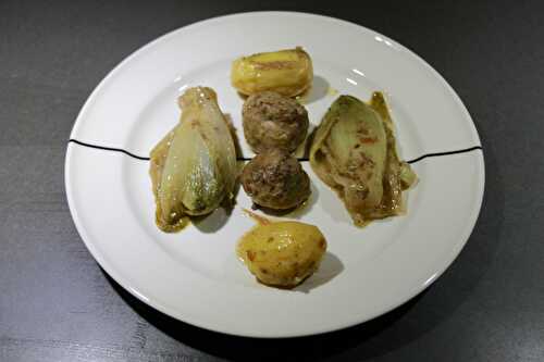 Belgian endives with meatballs