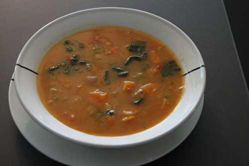 Soup of sweet potatoes and lentils