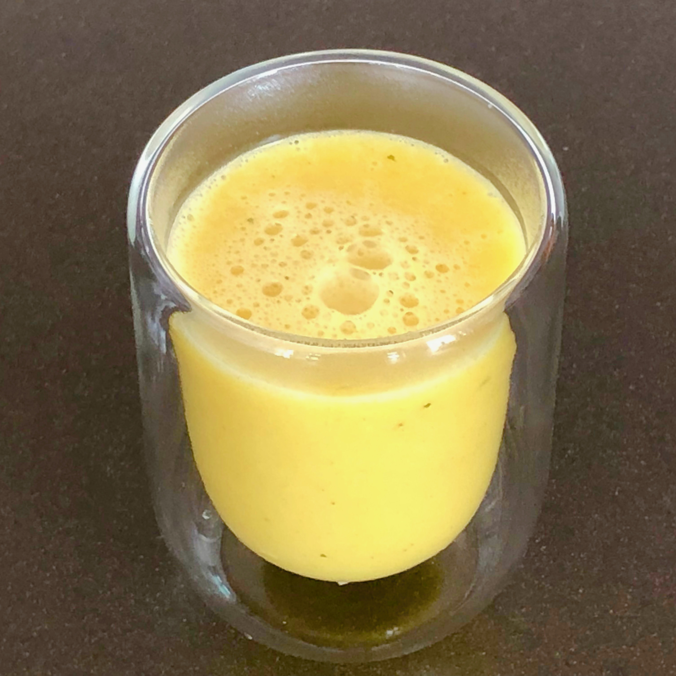 Apple ginger soup shooter with curry