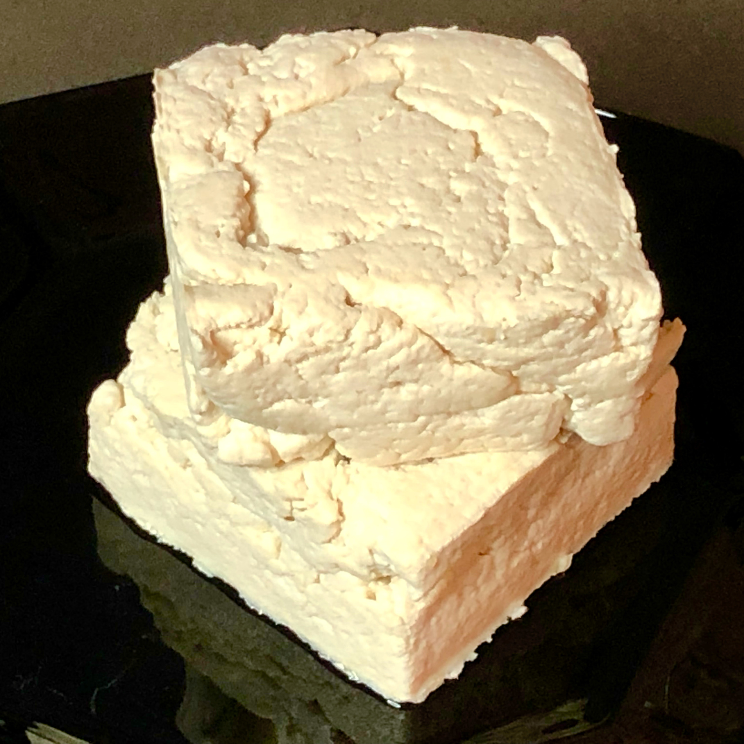 Homemade tofu from soy beans