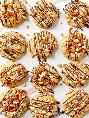 Peanut Butter Pretzel Oatmeal Cookies with Chocolate