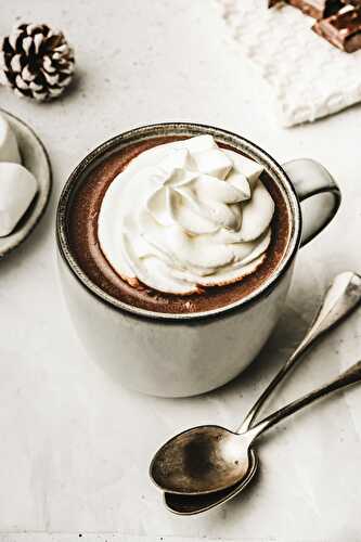 Homemade hot chocolate recipe with whipped cream