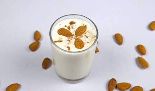 Almond Milkshake - Badam Milk Recipe - Tasted Recipes