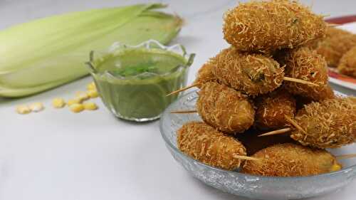 Crispy Corn Kabab Recipe - Tasted Recipes