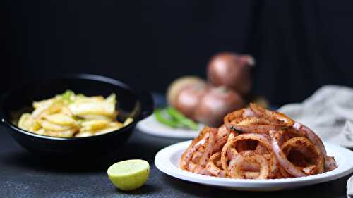 Dhaba Style Lachha Pyaz With Crispy Potatoes - Tasted Recipes