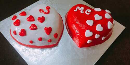 Dual Heart Cake - Valentine's Dual Heart Cake - Tasted Recipes