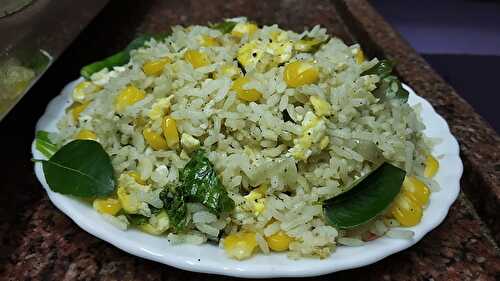 Easy Egg Corn Fried Rice Recipe - Tasted Recipes