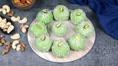 Gulkand Laddu with Grated Coconut and Condensed Milk - Tasted Recipes