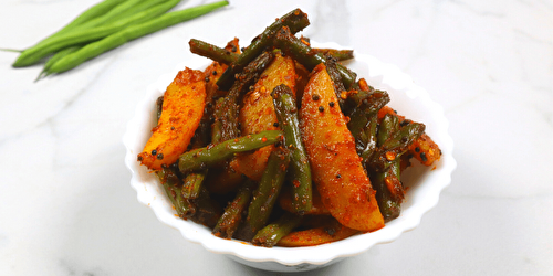 Masala Aloo & Green Beans Sabji - Tasted Recipes