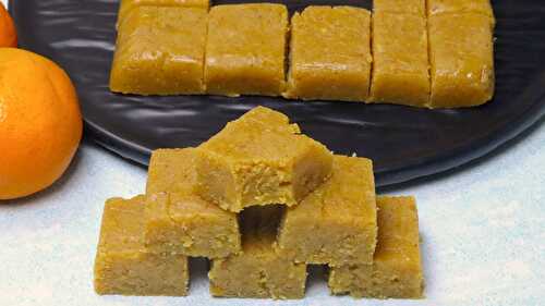 Orange Besan Burfi | Gram Flour Fudge - Tasted Recipes
