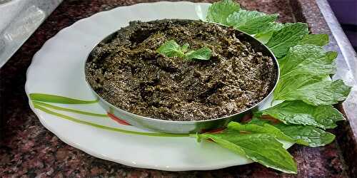 South Indian Style Pudhina Thogayal - Tasted Recipes