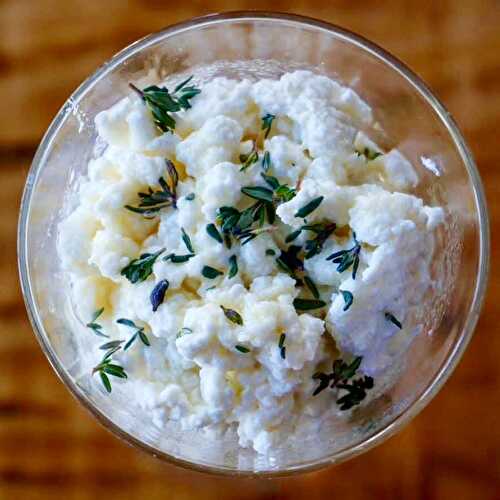 3-Ingredient Homemade Ricotta with Thyme and Honey - Tastefully Grace