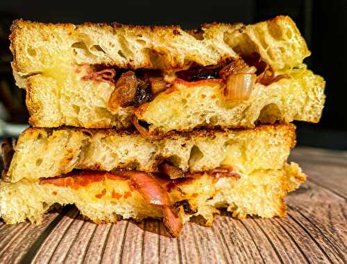 Apple Butter Toasted Shallot & Prosciutto Grilled Cheese - Tastefully Grace