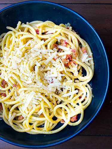 Authentic Roman Spaghetti alla Carbonara - Tastefully Grace