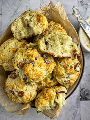 Best Ever Bacon Cheddar Buttermilk Biscuits (With Maple Butter) - Tastefully Grace
