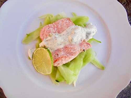 Chilled Poached Salmon with Cucumber Dill Greek Yogurt Sauce - Tastefully Grace