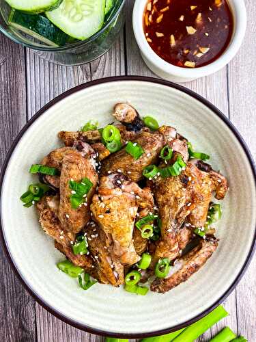 Chinese Five Spice Rubbed Wings with Sweet Chili Ginger Sauce - Tastefully Grace