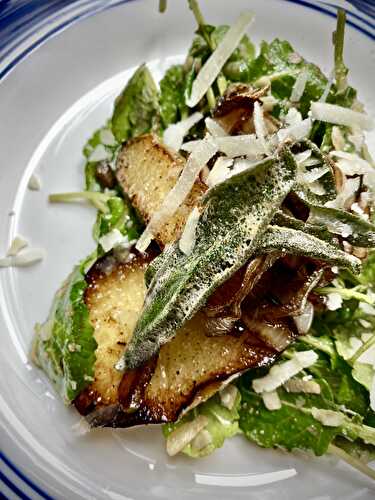 Crispy Pear & Sage Salad with Balsamic Shallots - Tastefully Grace