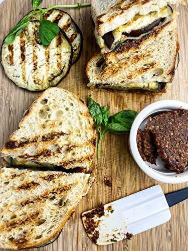 Grilled Eggplant Panini with Sun-Dried Tomato Olive Tapenade - Tastefully Grace