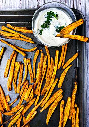 Olive Oil Sweet Potato Fries with Garlic Horseradish Aioli - Tastefully Grace