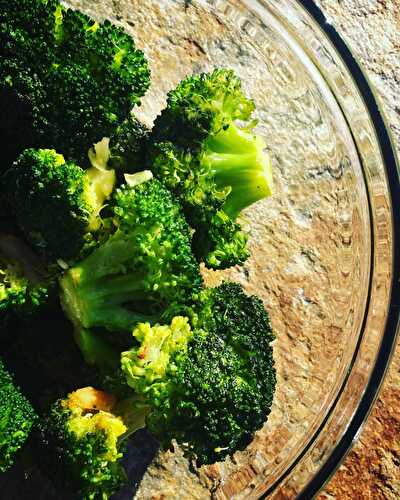 Pan Roasted Broccoli with Slivered Garlic - Tastefully Grace