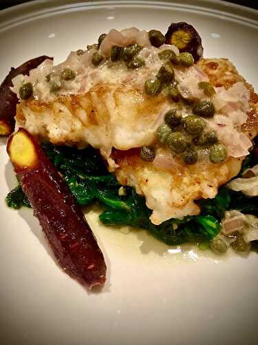 Pan Seared Cod with Shallot Caper Butter - Tastefully Grace