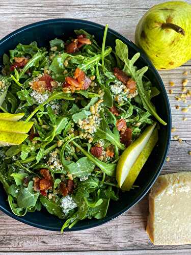 Pear Salad with Bacon, Walnuts & Parmigiano - Tastefully Grace