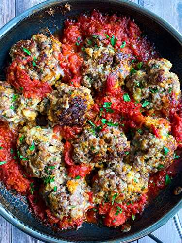 Rustic Italian Meatballs - Tastefully Grace