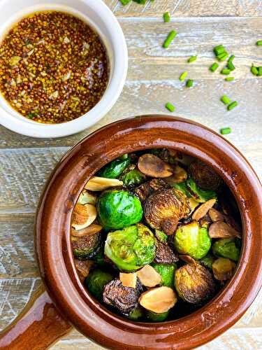 Sautéed Brussel Sprouts with Smoky Hard Cider Mustard Dipping Sauce - Tastefully Grace