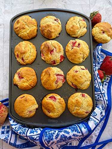 Strawberry Muffins - Tastefully Grace