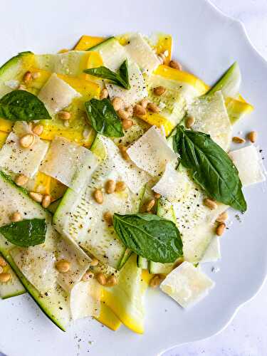 Summer Squash Carpaccio with Toasted Pine Nuts - Tastefully Grace