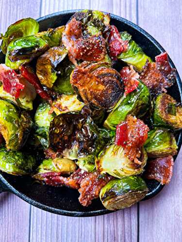 Crispy Brussels Sprouts With Candied Bacon