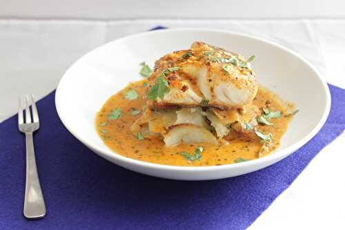 Halibut with Thai red sauce