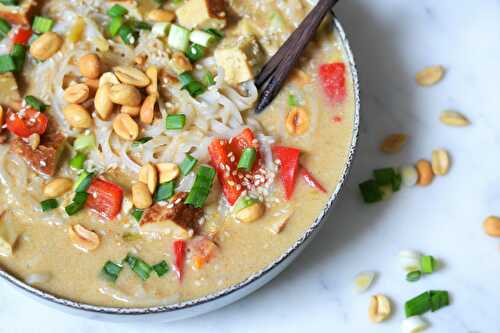 Peanut and Coconut Ramen Soup with Tofu