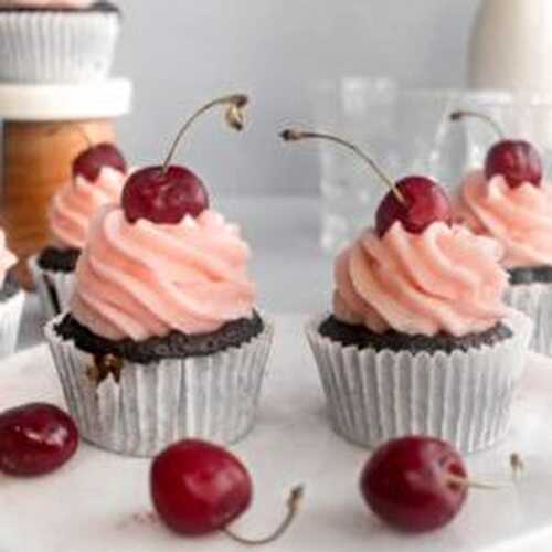 Cherry Filled Chocolate Buttermilk Cupcakes