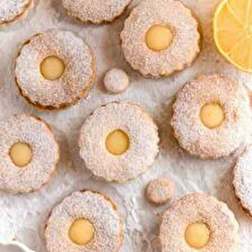 Lemon Curd Linzer Cookies