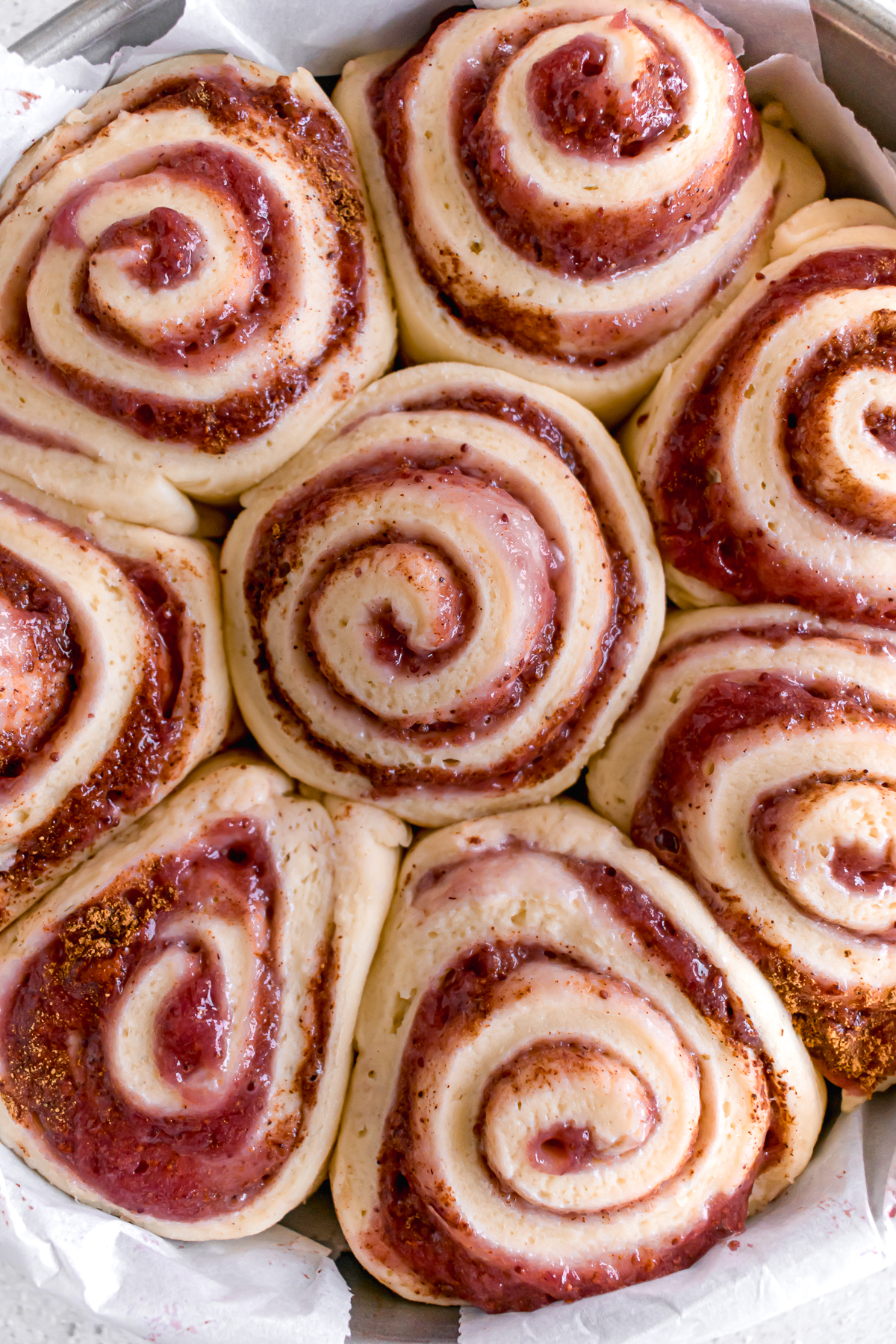 Roasted Strawberry Cinnamon Rolls