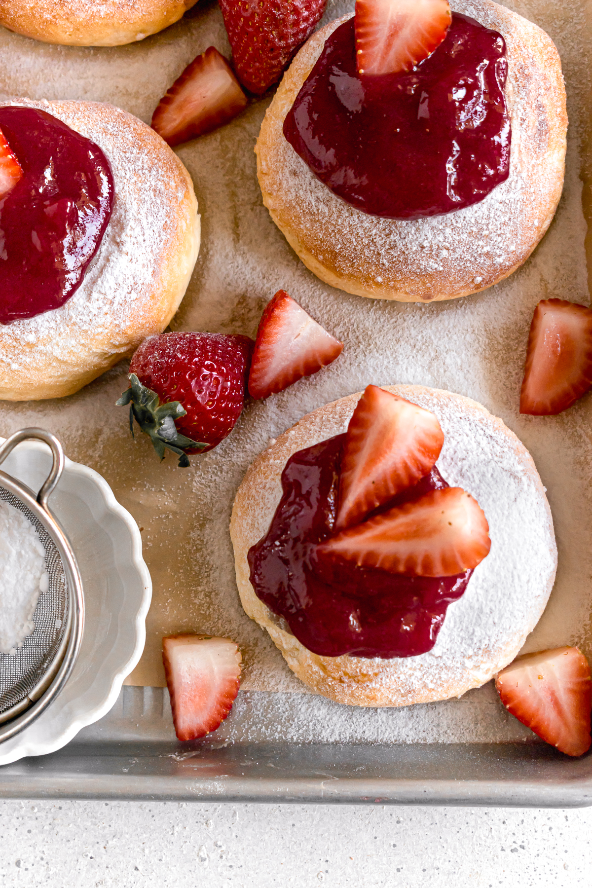 Strawberry brioche buns