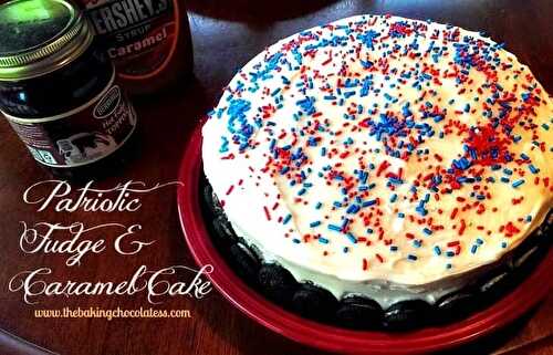 Patriotic Fudge & Carmel Cake