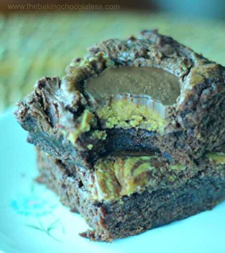 DELUXE Double Chocolate, Nutella & Peanut Butter {Stuffed} Brownies