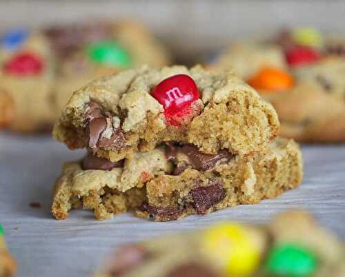 Soft JUMBO Peanut Butter Cookies {PB M&Ms, Milk Chocolate Chips & Reese Cups Allowed!}