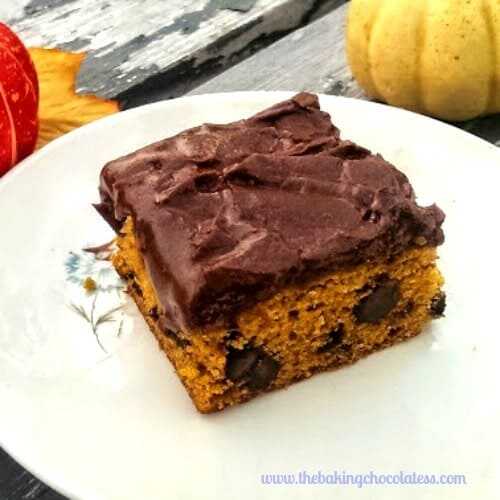 Chocolate Chip Pumpkin Frosted Bars