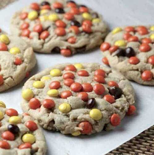 Reese's Pieces Peanut Butter Blast Cookies {Soft-Batch Style}