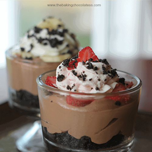 No-Bake Nutella Mousse Cheesecakes with Fresh Fruit Whipped Cream